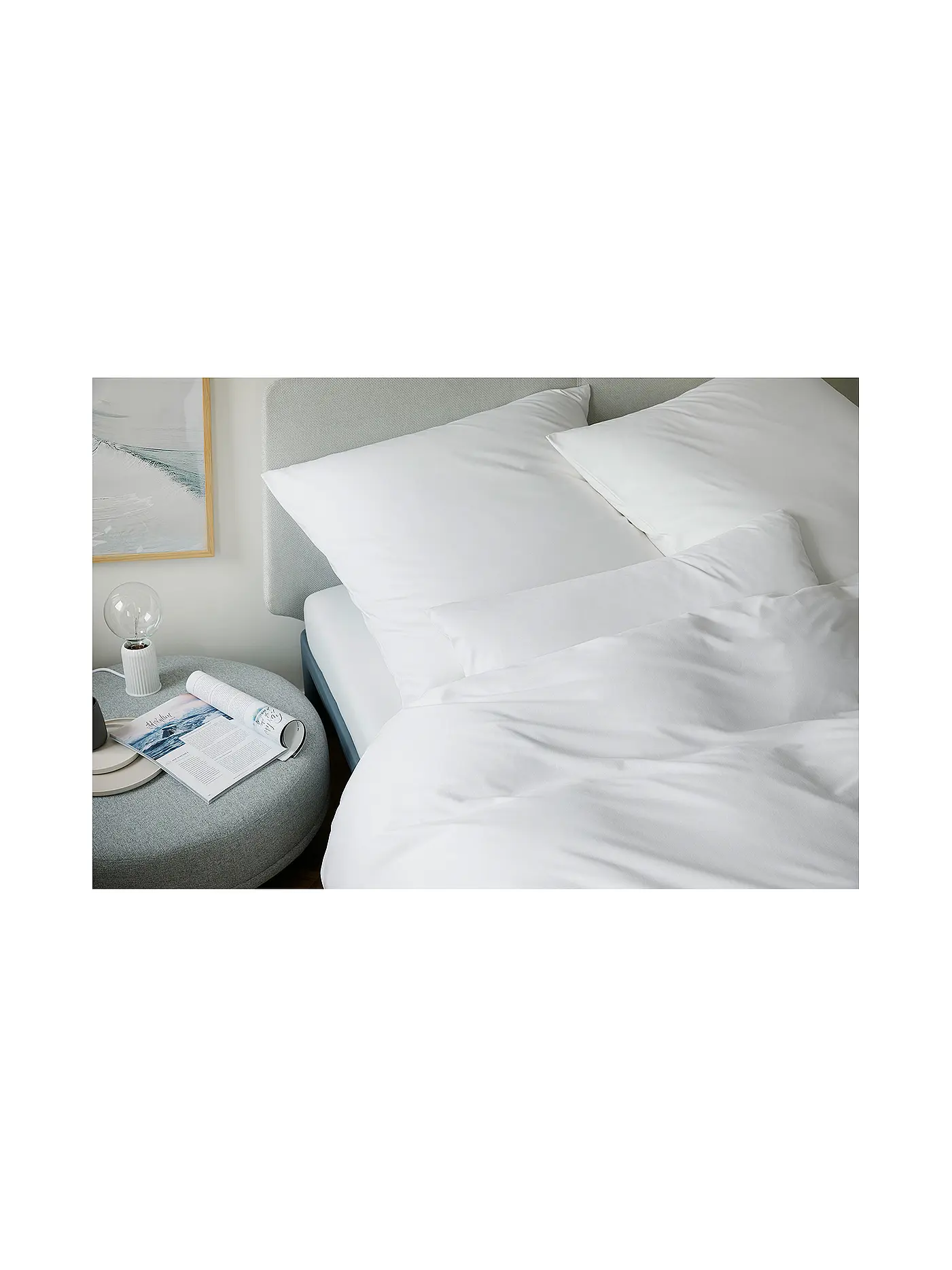 ELEGANTE | Jersey Bettwäsche SOLID 70x90cm / 140x200cm Graphit | weiss